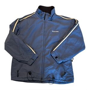 Abercrombie & Fitch Blue Track Jacket with White Trim Y2K